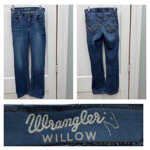 Wrangler Willow Ultimate Riding Jeans Western Bootcut Blue Denim Women's 5 x 32